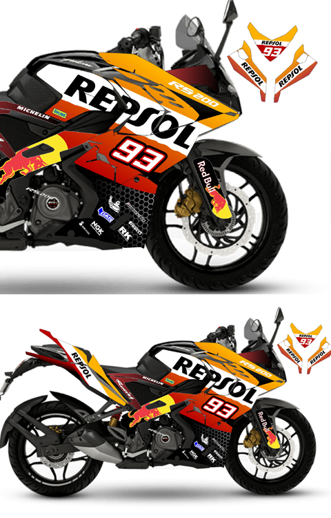 Rs0 Repsol Sticker Kit Pulsar Rs0 Modified
