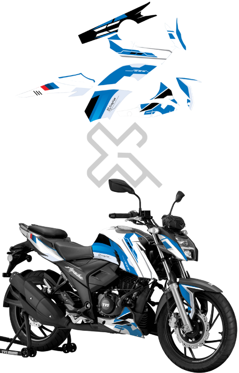 Blue Edition Full Body Sticker Compatible with Apache RTR 160/200 4V ...