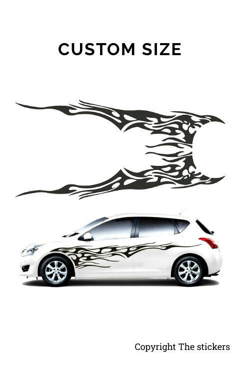 Car door Graphics Matte Black Free Size - The stickers