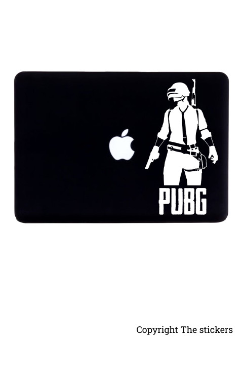 PUBG graphics matte black/white for any Laptop - The stickers