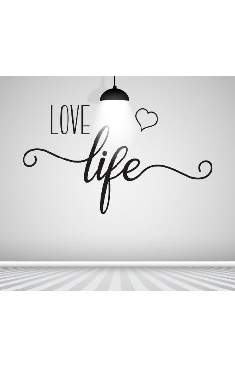 Love Life Wall stickers 140cm x 80cm matte black - The stickers