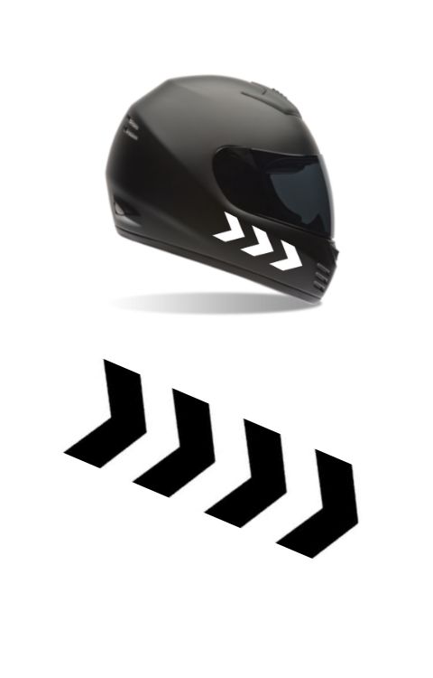 Rider Helmet Graphics for Any Helmet Both Side White color - The stickers