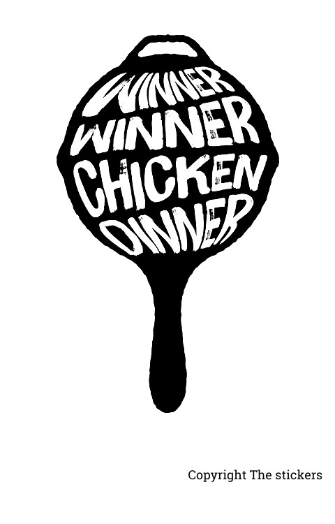 Winner Winner Chicken Dinner PUBG Stickers 2.0 x 3.5inch - The Stickers,pubg,pubg stickers,stickers,vinyl stickers,PUBG title Stickers,