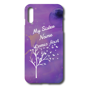 My sister comes first text phonecase
