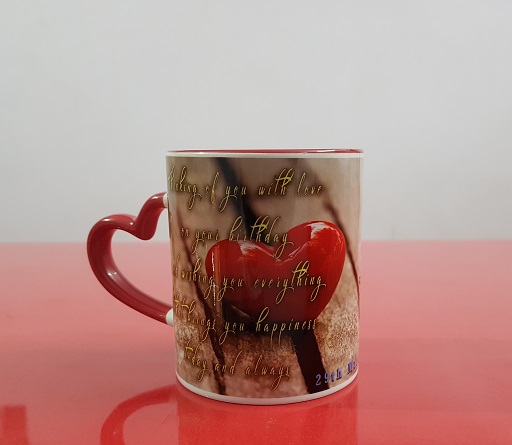 Heart Handle Custom Mug (Colors Available) - The RED & WHITE 