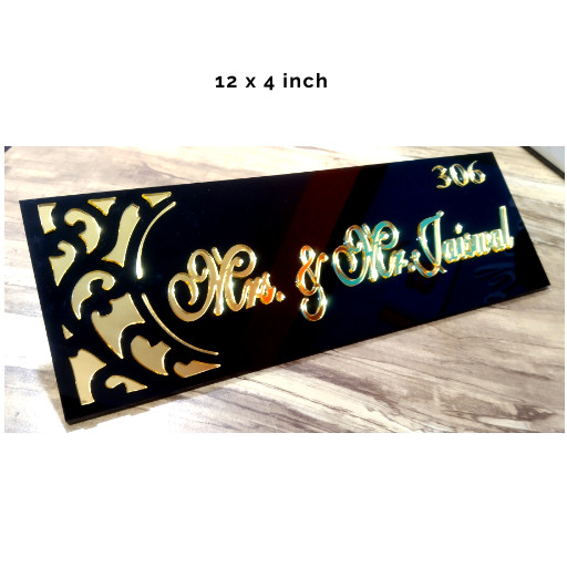 name plate,custom name plate,acrylic name plate,acrylic gold name plate,golden name plate,door name plate,house name plate